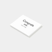 Graduiern Name Glückwunsch Datum Jahrestext Post-it Klebezettel (angewinkelt)