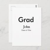 Graduiern Name Glückwunsch Datum Jahrestext Postkarte (Vorne/Hinten)