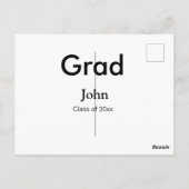 Graduiern Name Glückwunsch Datum Jahrestext Postkarte (Rückseite)