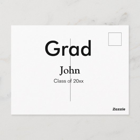 Graduiern Name Glückwunsch Datum Jahrestext Postkarte (Rückseite)