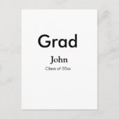 Graduiern Name Glückwunsch Datum Jahrestext Postkarte (Vorderseite)