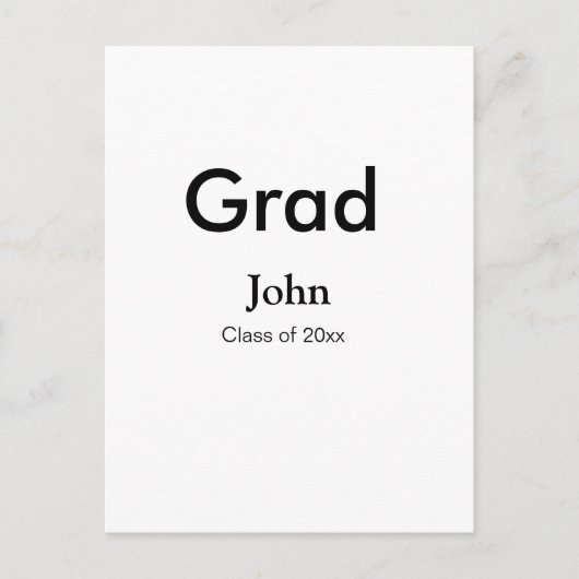 Graduiern Name Glückwunsch Datum Jahrestext Postkarte (Vorderseite)