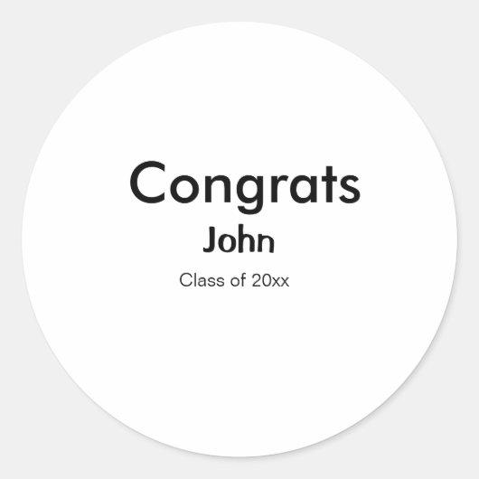 Graduiern Name Glückwunsch Datum Jahrestext Runder Aufkleber (Vorderseite)