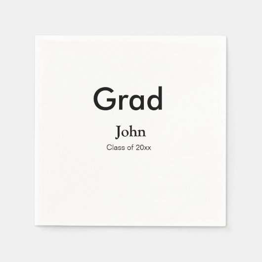 Graduiern Name Glückwunsch Datum Jahrestext Serviette (Vorderseite)