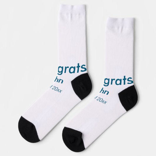 Graduiern Name Glückwunsch Datum Jahrestext Socken (Linkes Detail)