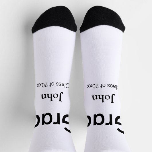 Graduiern Name Glückwunsch Datum Jahrestext Socken (Oben)