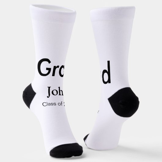Graduiern Name Glückwunsch Datum Jahrestext Socken (Gewinkelt)