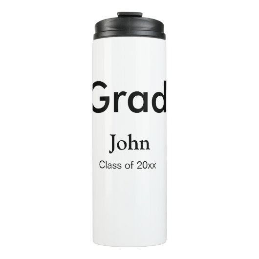 Graduiern Name Glückwunsch Datum Jahrestext Thermosbecher (Vorderseite)