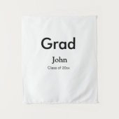 Graduiern Name Glückwunsch Datum Jahrestext Wandteppich (Vorderseite)