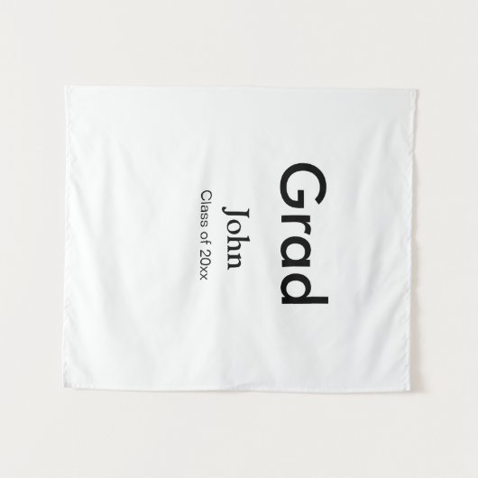 Graduiern Name Glückwunsch Datum Jahrestext Wandteppich (Vorderseite (Horizontal))