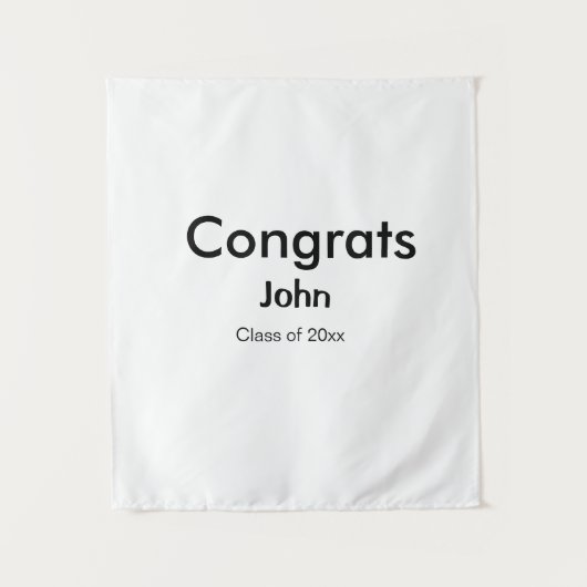 Graduiern Name Glückwunsch Datum Jahrestext Wandteppich (Vorderseite)