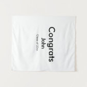 Graduiern Name Glückwunsch Datum Jahrestext Wandteppich (Vorderseite (Horizontal))