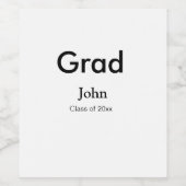 Graduiern Name Glückwunsch Datum Jahrestext Weinetikett (Einzelnes Label)