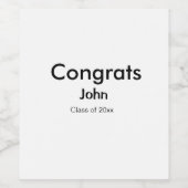 Graduiern Name Glückwunsch Datum Jahrestext Weinetikett (Einzelnes Label)