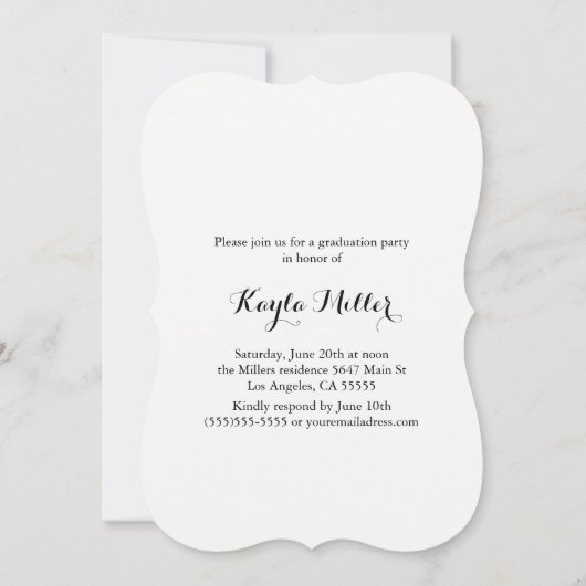 Graduierte Abschluss-Party Einladung (Rückseite)