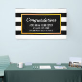 Graduierte Glückwunsch-Schwarz-weiße Streifen Banner (Messeveranstaltung)