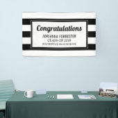 Graduierte Glückwunsch-Schwarz-weiße Streifen Banner (Messeveranstaltung)