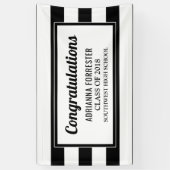 Graduierte Glückwunsch-Schwarz-weiße Streifen Banner (Vertikal)
