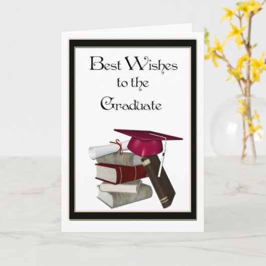 Graduierte Glückwünsche Red Cap Karte (Gelbe Blume)