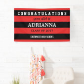 Graduierte Glückwünsche schwarz und rote Streifen Banner (Insitu)