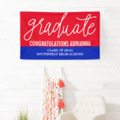 Graduierte handschriftliche Glückwünsche Red Blue Banner (Insitu)