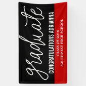 Graduierte handschriftliche Glückwünsche Schwarz R Banner (Vertikal)