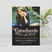 Graduierte Klasse modernen Schwarzen 2012 laden Einladung (Stehend Vorderseite)