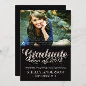 Graduierte Klasse modernen Schwarzen 2012 laden Einladung (Vorne/Hinten)