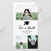 Graduierte Liebe & Dank Drei Foto Moderne Ankündigung (Vorne/Hinten)