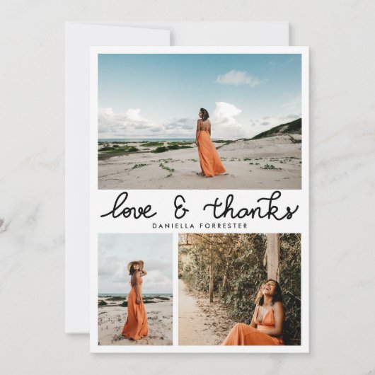 Graduierte Liebe und dank Drehbuch drei Foto Dankeskarte (Vorderseite)