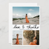 Graduierte Liebe und dank Drehbuch drei Foto Dankeskarte (Vorne/Hinten)