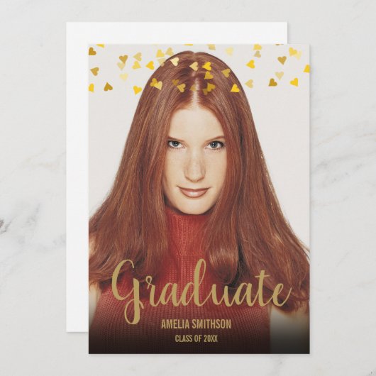 Graduierte Namen-und Foto-personalisierte Einladung (Vorne/Hinten)