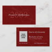 Graduierte Namenskarte mit Foto - Kastanienbraun (Vorne/Hinten)