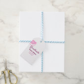 Graduierte rosa Glitzer Graduierung Oberteil Name Geschenkanhänger (Mit Garn)