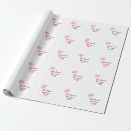 Graduierte rosa Glitzer Graduierung Oberteil Name  Geschenkpapier