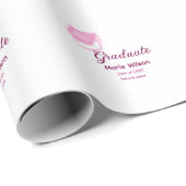 Graduierte rosa Glitzer Graduierung Oberteil Name Geschenkpapier (Rolleneckpunkt)