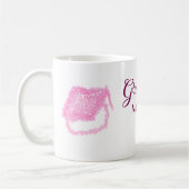 Graduierte rosa Glitzer Graduierung Oberteil Name Kaffeetasse (Links)
