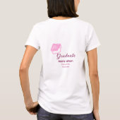 Graduierte rosa Glitzer Graduierung Oberteil Name  T-Shirt (Rückseite)
