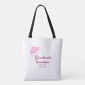 Graduierte rosa Glitzer Graduierung Oberteil Name Tasche (Rückseite)