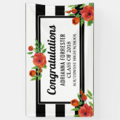 Graduierte rote Pfingstrosen-Schwarz-weiße Banner (Vertikal)