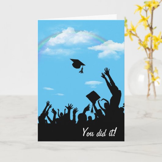 Graduierte Silhouette mit Regenbogen Karte (Gelbe Blume)