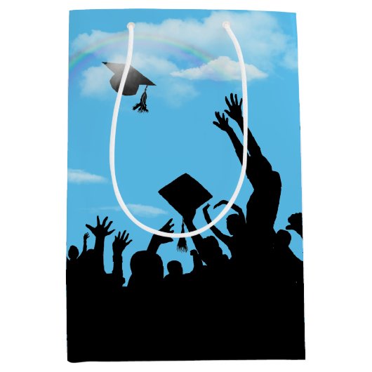 Graduierte Silhouette mit Regenbogen Mittlere Geschenktüte (Vorderseite)