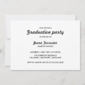 Graduierte Typografie Drei Fotos| Navy Einladung (Rückseite)