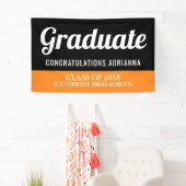 Graduierte Typografie-Glückwunsch-Schwarz-Orange Banner (Insitu)