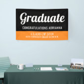 Graduierte Typografie-Glückwunsch-Schwarz-Orange Banner (Messeveranstaltung)