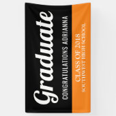 Graduierte Typografie-Glückwunsch-Schwarz-Orange Banner (Vertikal)