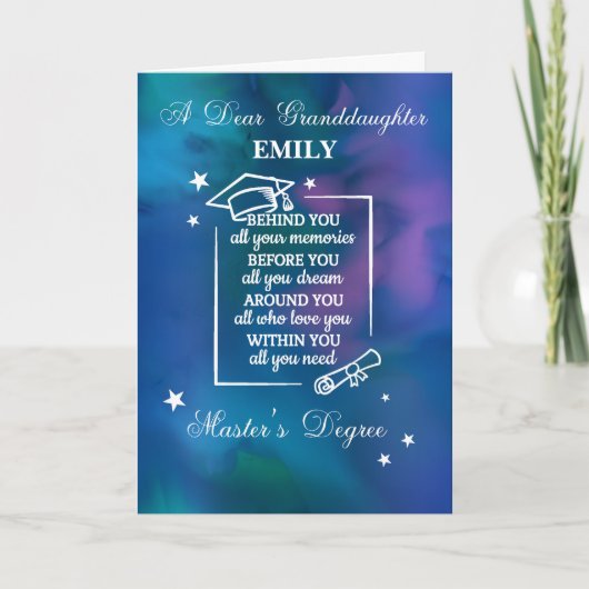 Graduiertenangebot zum Abschluss Karte (Vorderseite)