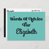 Graduiertenberatungskarte für Gäste und Erwachsene Postkarte (Vorne/Hinten)