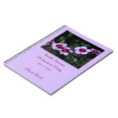 Graduiertenbuch, Purple Flowers Spirale Notizblock (Linke Seite)