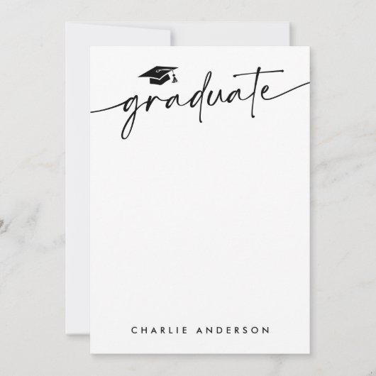 Graduiertencap moderne Skriptleere Mitteilungskarte (Vorderseite)